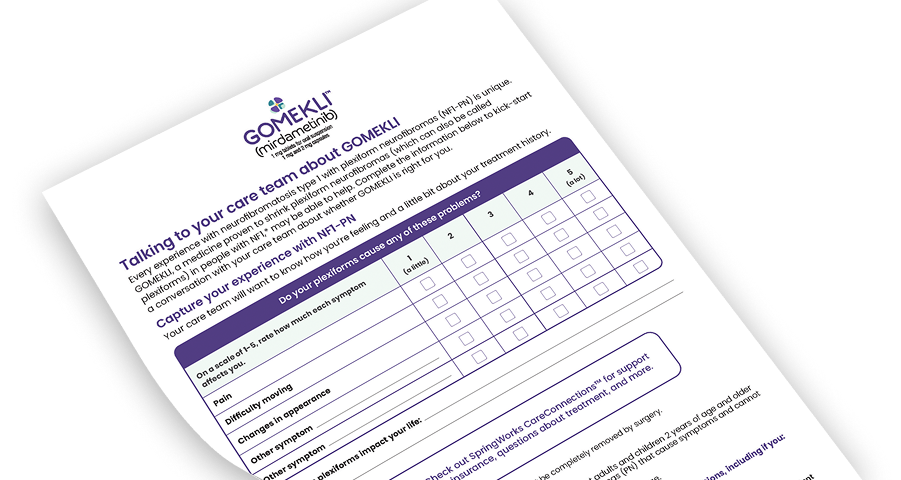GOMEKLI® (mirdametinib) doctor discussion guide PDF