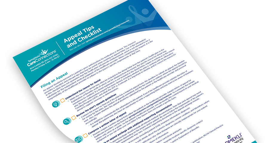 GOMEKLI® (mirdametinib) appeals tips and checklist PDF