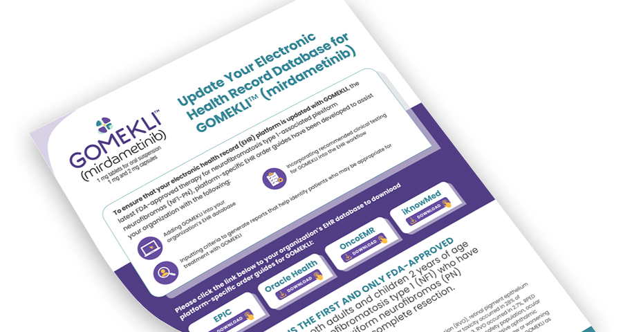 GOMEKLI® (mirdametinib) EHR order set clinical instructions PDF